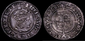 Groat Henry VIII First Issue, Portrait of Henry VII in profile S.2316 mintmark Portcullis VF with even grey tone