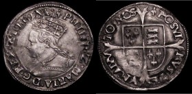 Groat Philip and Mary S.2508, North 1973 mintmark Lis, 2.17 grammes, VF with some old surface marks, rare in all grades above Fine