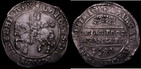 Halfcrown Charles I 1644 Bristol Mint S.3007, North 2489, Brooker 977, 13.82 grammes, VF with some old scratches, some light porosity, overall bold an...