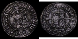 Halfgroat Henry VII First Coinage, Archbishop Wolsey, York Mint, Keys and Cardinal's hat below shield, CIVITAS EBORACI reverse legend S.2326 Mintmark ...