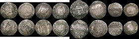 Hammered a small group (8) Sixpences (5) Elizabeth I 1570 mintmark Castle. 1575 mintmark Eglantine. 1595 mintmark Woolpack. milled issued 1562 mintmar...