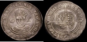 Shilling Edward VI Fine Silver Issue S.2482 Mintmark y Good Fine, the mark of denomination appearing as XI due to weak striking in this area