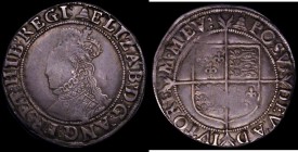 Shilling Elizabeth I Sixth Issue, Bust 3B, ear concealed, S.2577, North 2014 mintmark Bell Good Fine with some weakness on the portrait and shield, on...