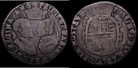 Shilling Philip and Mary 1555 English titles only, with mark of value S.2501 NF/VG the profiles of the portraits well-defined