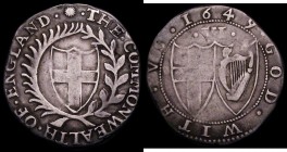 Sixpence 1649 Commonwealth ESC 1483, Bull 177, 2.87 grammes, Fine with a slight weakness on one shield