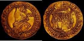 Unite Charles I Second Bust, in ruff, armour and mantle S.2687 mintmark Cross Calvary, Fine, some weakness on the King's face and a flan flaw on the r...