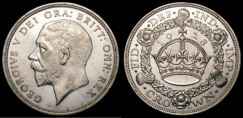 Crown 1928 ESC 368, Bull 3633 GVF/NEF the obverse with some contact marks