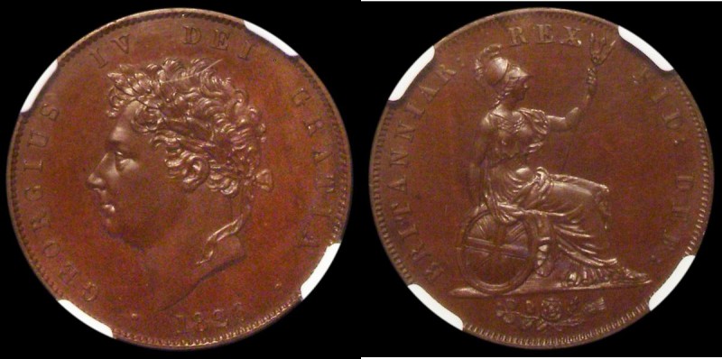 Halfpenny 1826 Bronzed Proof Peck 1434 NGC PF66 BN