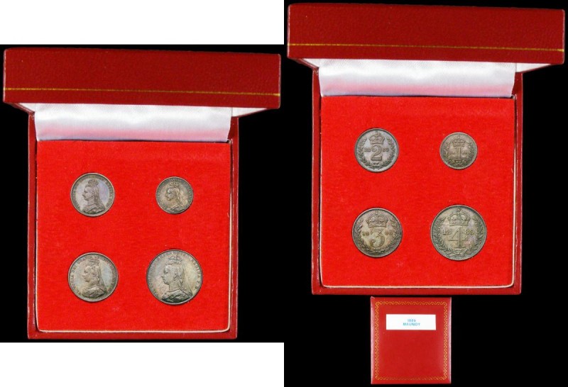 Maundy Set 1889 ESC 2504, Bull 3547 EF to UNC with matching tone, the Fourpence ...