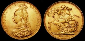 Sovereign 1891 G: of D:G: closer to the Crown S.3866C, DISH L15, EF/AU and lustrous