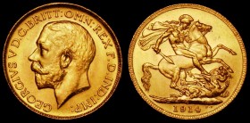 Sovereign 1914C Marsh 223 A/UNC and lustrous, Ottawa Mint Sovereigns of this date rated R3, with a very low mintage of just 14,900 and therefore hard ...