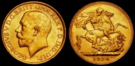 Sovereign 1924S Marsh 284 another of the run of key date Sydney Mint Sovereigns from the George V series, approaching EF with some small edge nicks, a...