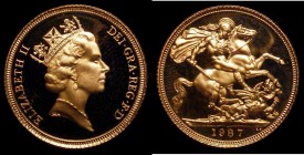 Sovereign 1987 S.SC2 Proof nFDC with light handling marks, retaining practically full mint brilliance, uncased in capsule, with Westminster certificat...