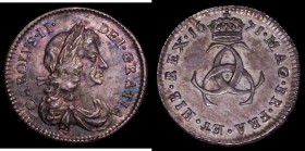 Threepence 1671 ESC 1960 NEF nicely toned with a very thin scratch in the obverse field