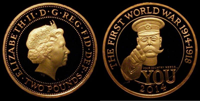 Two Pounds 2014 100th Anniversary of the First World War - Lord Kitchener S.K34 ...