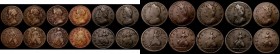 Farthings in LCGS holders includes many varieties (11) 1672 Loose Drapery, Double Exergue line, Peck 521 Fine, graded LCGS 25. 1673 Peck 522 Fine, gra...