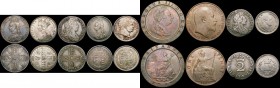 Florins to Penny a small group (9) Florins (2) 1849, 1887 Jubilee Head, Shillings (3) 1697 Third Bust, 1816, 1887 Jubilee Head, Twopence 1797, Maundy ...