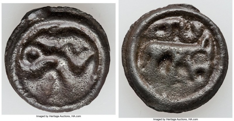 NORTHEAST GAUL. Gallia Belgica. Remi Tribe. Ca. 80-20 BC. Cast potin unit (21mm,...