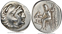 MACEDONIAN KINGDOM. Alexander III the Great (336-323 BC). AR drachm (18mm, 2h). NGC VF. Posthumous issue of Lampsacus, ca. 320-305 BC. Head of Heracle...