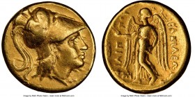 MACEDONIAN KINGDOM. Philip III Arrhidaeus (323-317 BC). AV stater (17mm, 8.50 gm, 7h). NGC VF 5/5 - 3/5, edge filing. Babylon, ca. 323-318/7 BC. Head ...