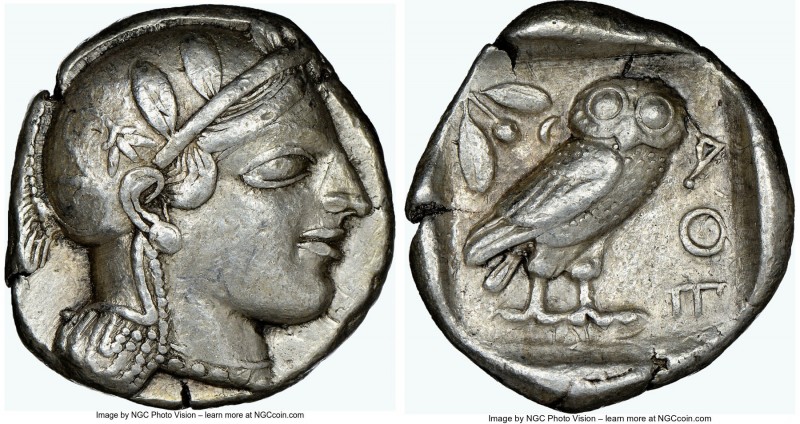 ATTICA. Athens. Ca. 455-440 BC. AR tetradrachm (25mm, 17.19 gm, 5h). NGC Choice ...