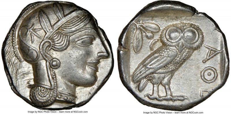 ATTICA. Athens. Ca. 440-404 BC. AR tetradrachm (24mm, 17.20 gm, 9h). NGC Choice ...