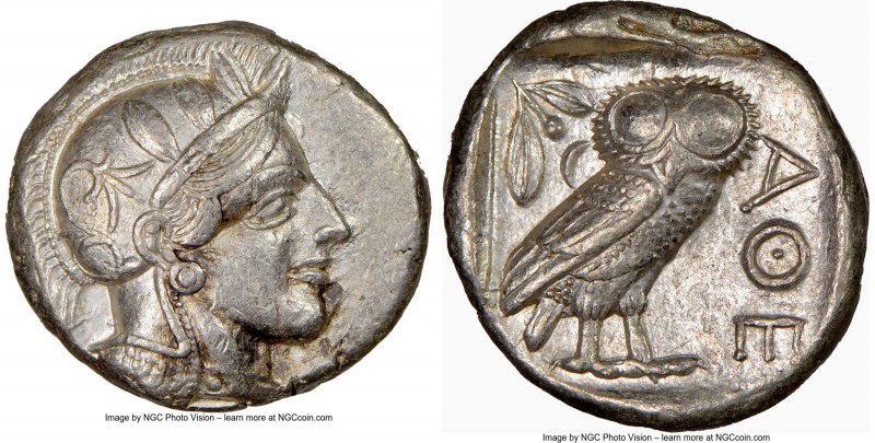 ATTICA. Athens. Ca. 440-404 BC. AR tetradrachm (24mm, 17.18 gm, 11h). NGC AU 5/5...