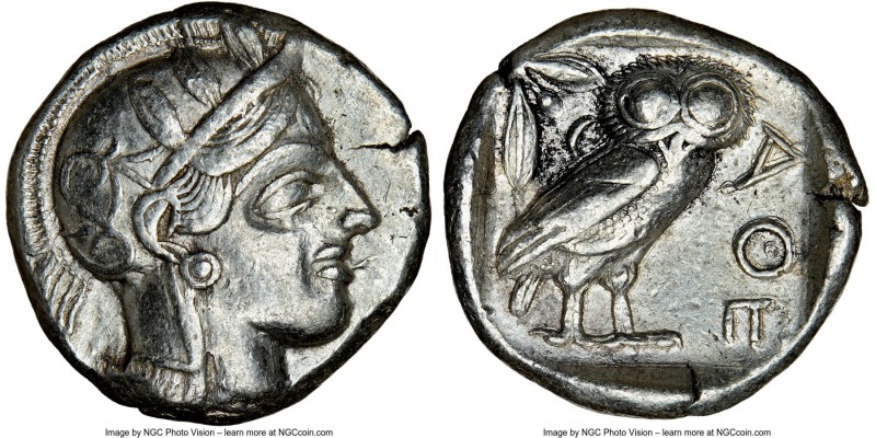 ATTICA. Athens. Ca. 440-404 BC. AR tetradrachm (24mm, 17.18 gm, 7h). NGC Choice ...