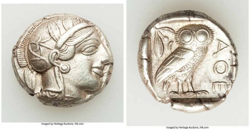 ATTICA. Athens. Ca. 440-404 BC. AR tetradrachm (25mm, 17.20 gm, 11h). Choice XF....