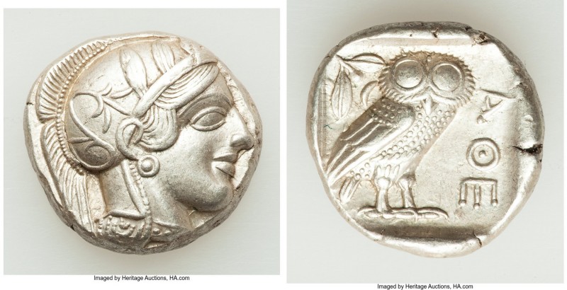 ATTICA. Athens. Ca. 440-404 BC. AR tetradrachm (24mm, 17.18 gm, 5h). AU. Mid-mas...