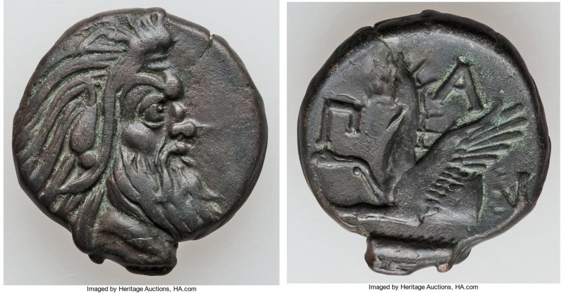 CIMMERIAN BOSPORUS. Panticapaeum. 4th century BC. AE (21mm, 7.78 gm, 12h). XF. H...