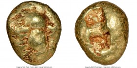 IONIA. Ephesus. Ca. 600-550 BC. EL third-stater or trite (13mm, 4.67 gm). NGC Choice Fine 4/5 - 4/5. 'Primitive' bee, viewed from above / Two incuse s...