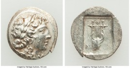 LYCIAN LEAGUE. Masicytes. Ca. 48-20 BC. AR hemidrachm (15mm, 1.76 gm, 11h). AU, die shift. Series 1. Laureate head of Apollo right; Λ-Y below / M-A, c...