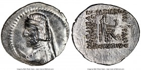 PARTHIAN KINGDOM. Arsaces XVI (ca. 78-62/1 BC). AR drachm (21mm, 1h). NGC AU, brushed. Diademed and draped bust of Arsaces left / Archer (Arsaces I) s...