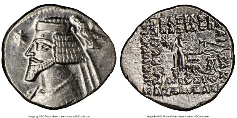 PARTHIAN KINGDOM. Phraates IV (ca. 38-2 BC). AR drachm (19mm, 3.80 gm, 12h). NGC...