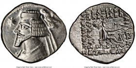 PARTHIAN KINGDOM. Phraates IV (ca. 38-2 BC). AR drachm (19mm, 3.80 gm, 12h). NGC MS 4/5 - 3/5. Ecbatana. Diademed bust of Phraates IV left, royal wart...