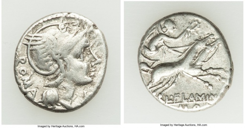 L. Flaminius Chilo (ca. 109-108 BC). AR denarius (18mm, 3.84 gm, 7h). VF. Rome. ...