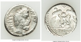 L. Titurius L.f. Sabinus (ca. 89 BC). AR denarius (18mm, 3.78 gm, 5h). VF. Rome. A•PV/SABIN, bearded head of king Tatius right, palm branch before / L...