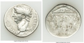 Claudius I (AD 41-54). AR cistophorus (27mm, 10.70 gm, 6h). Choice Fine. Ephesus, ca. AD 41-42. TI CLAVD-CAES AVG, bare head of Claudius I left / DIAN...