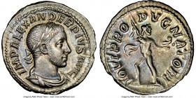 Severus Alexander (AD 222-235). AR denarius (20mm, 1h). NGC Choice AU. Rome, AD 231-235. IMP ALEXANDER PIVS AVG, laureate, draped bust of Severus Alex...