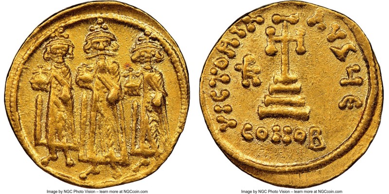 Heraclius (AD 610-641), with Heraclius Constantine and Heraclonas. AV solidus (1...