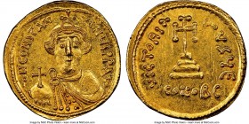Constans II Pogonatus (AD 641-668). AV solidus (20mm, 4.43 gm, 7h). NGC MS 5/5 - 4/5, clipped. Constantinople, 10th officina, AD 641-647. d N CONSTAN-...