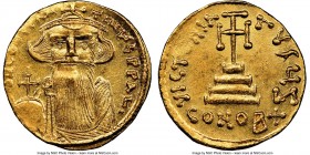 Constans II Pogonatus (AD 641-668). AV solidus (19mm, 4.48 gm, 6h). NGC MS 4/5 - 4/5. Constantinople, 7th officina, ca. AD 649/50-651/2. d N CONStAN-t...