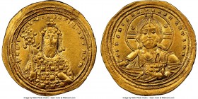 Constantine VIII (AD 1025-1028). AV histamenon nomisma (24mm, 4.40 gm, 7h). NGC AU 4/5 - 3/5, brushed. Constantinople. + IhS XIS RЄX RЄΣhANTIhM, bust ...