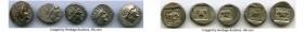 ANCIENT LOTS. Greek. Carian Islands. Rhodes. Ca. 88-84 BC. Lot of five (5) AR drachms. VF. Includes: (5) Plinthophoric standard, AR drachms. Various m...