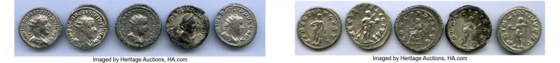 ANCIENT LOTS. Roman Imperial. AD 3rd century. Lot of five (5) AR antoniniani. VF...