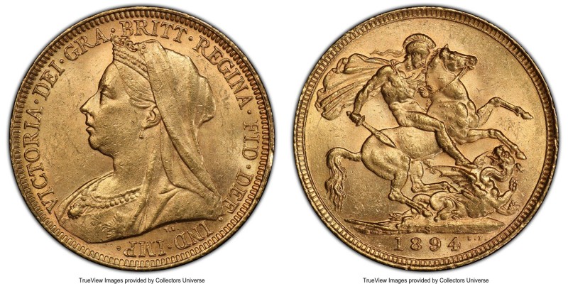 Victoria gold Sovereign 1894-S MS62 PCGS, Sydney mint, KM13. AGW 0.2355 oz. 

...