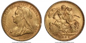 Victoria gold Sovereign 1894-S MS62 PCGS, Sydney mint, KM13. AGW 0.2355 oz. 

HID09801242017

© 2020 Heritage Auctions | All Rights Reserved