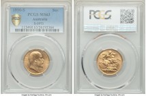 Edward VII gold Sovereign 1910-S MS63 PCGS, Sydney mint, KM15. AGW 0.2355 oz. 

HID09801242017

© 2020 Heritage Auctions | All Rights Reserved