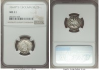 Republic Pair of Certified Issues NGC, 1) 1/2 Sol 1861 PTS-FJ - MS61 2) 8 Soles 1828 PTS-JM - UNC Details (Reverse Scratched) Potosi mint. Sold as is,...
